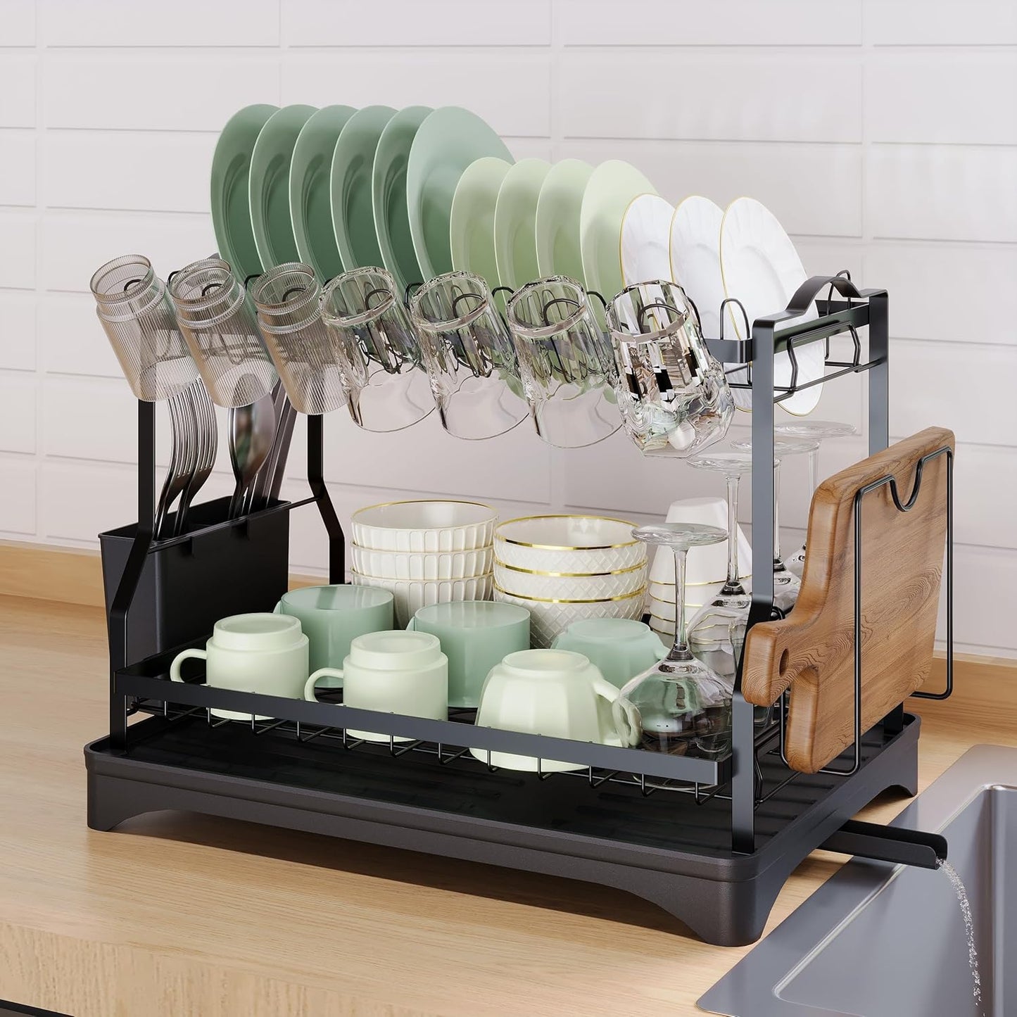 Escurridor Rack De Platos Negro 2 Nivele Últimas Unidades Disponibles, OFERTA IMPERDIBLE 🛒